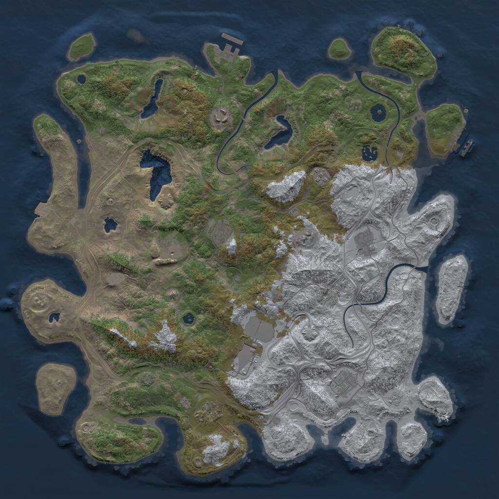 Rust Map: Procedural Map, Size: 4500, Seed: 892504346, 15 Monuments