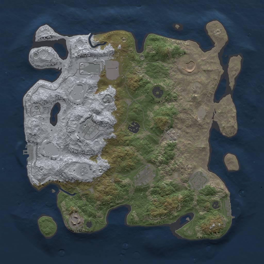 Rust Map: Procedural Map, Size: 3500, Seed: 11042022, 17 Monuments