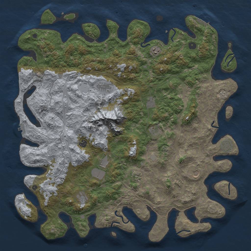 Rust Map: Procedural Map, Size: 5000, Seed: 1735538277, 20 Monuments
