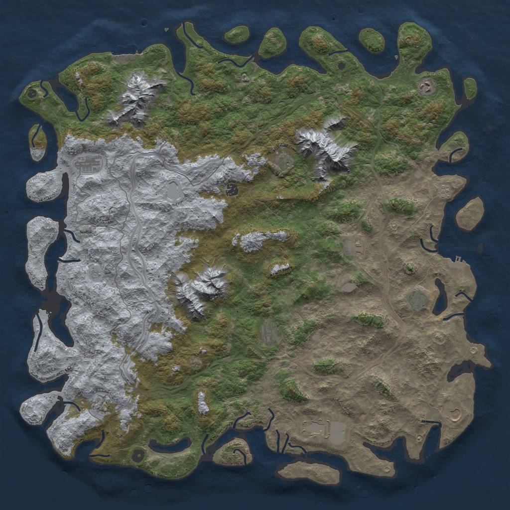Rust Map: Procedural Map, Size: 6000, Seed: 1209, 20 Monuments