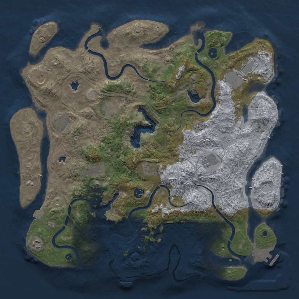 Rust Map: Procedural Map, Size: 4500, Seed: 106844837, 16 Monuments
