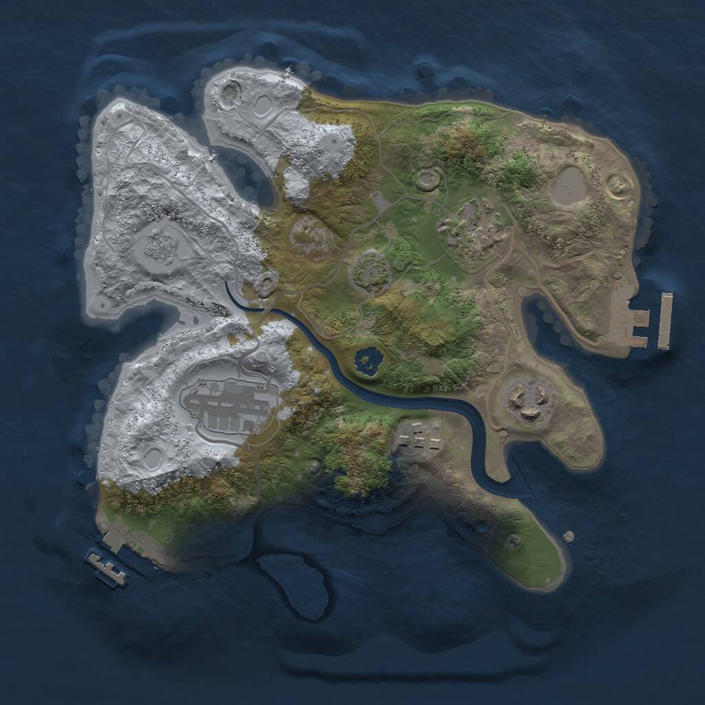Rust Map: Procedural Map, Size: 2500, Seed: 4582, 9 Monuments