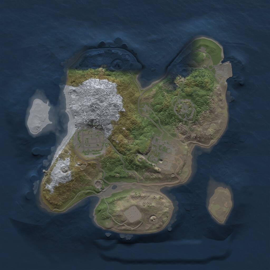 Rust Map: Procedural Map, Size: 2000, Seed: 7934999, 4 Monuments