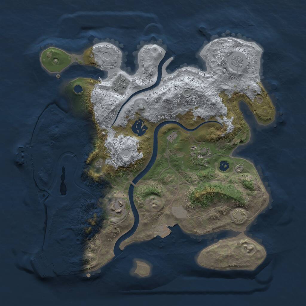 Rust Map: Procedural Map, Size: 3000, Seed: 2112792407, 10 Monuments