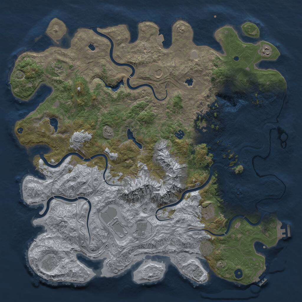 Rust Map: Procedural Map, Size: 5000, Seed: 20120505, 17 Monuments