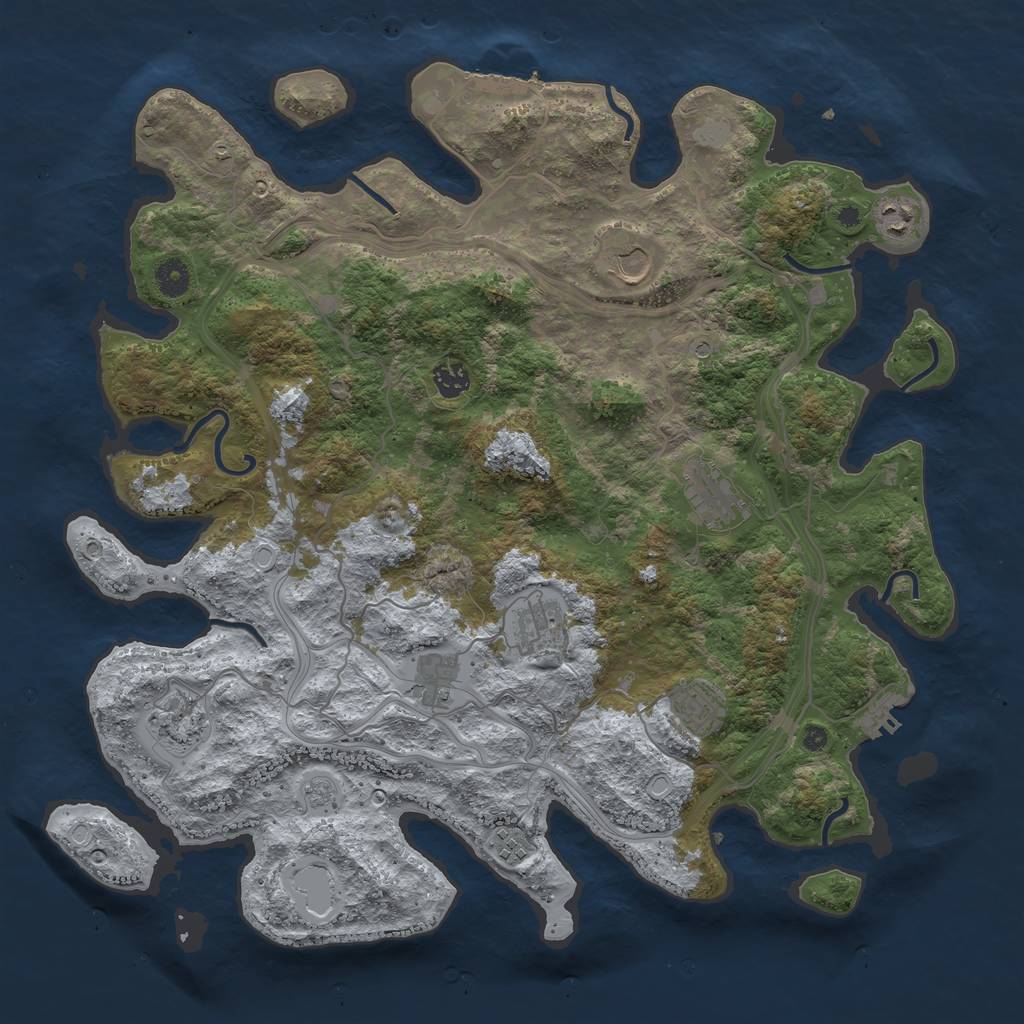 Rust Map: Procedural Map, Size: 4250, Seed: 1986734, 18 Monuments