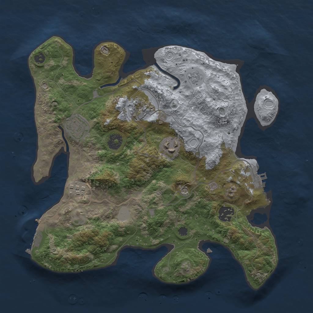 Rust Map: Procedural Map, Size: 3000, Seed: 8622, 14 Monuments