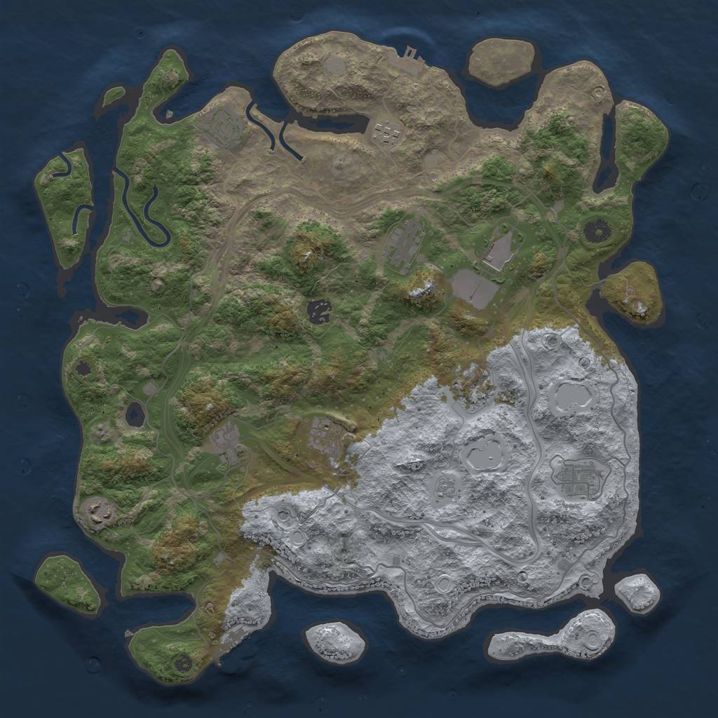 Rust Map: Procedural Map, Size: 4250, Seed: 837075565, 19 Monuments
