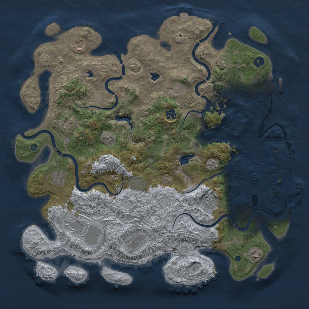 Rust Map: Procedural Map, Size: 4500, Seed: 309851635, 17 Monuments