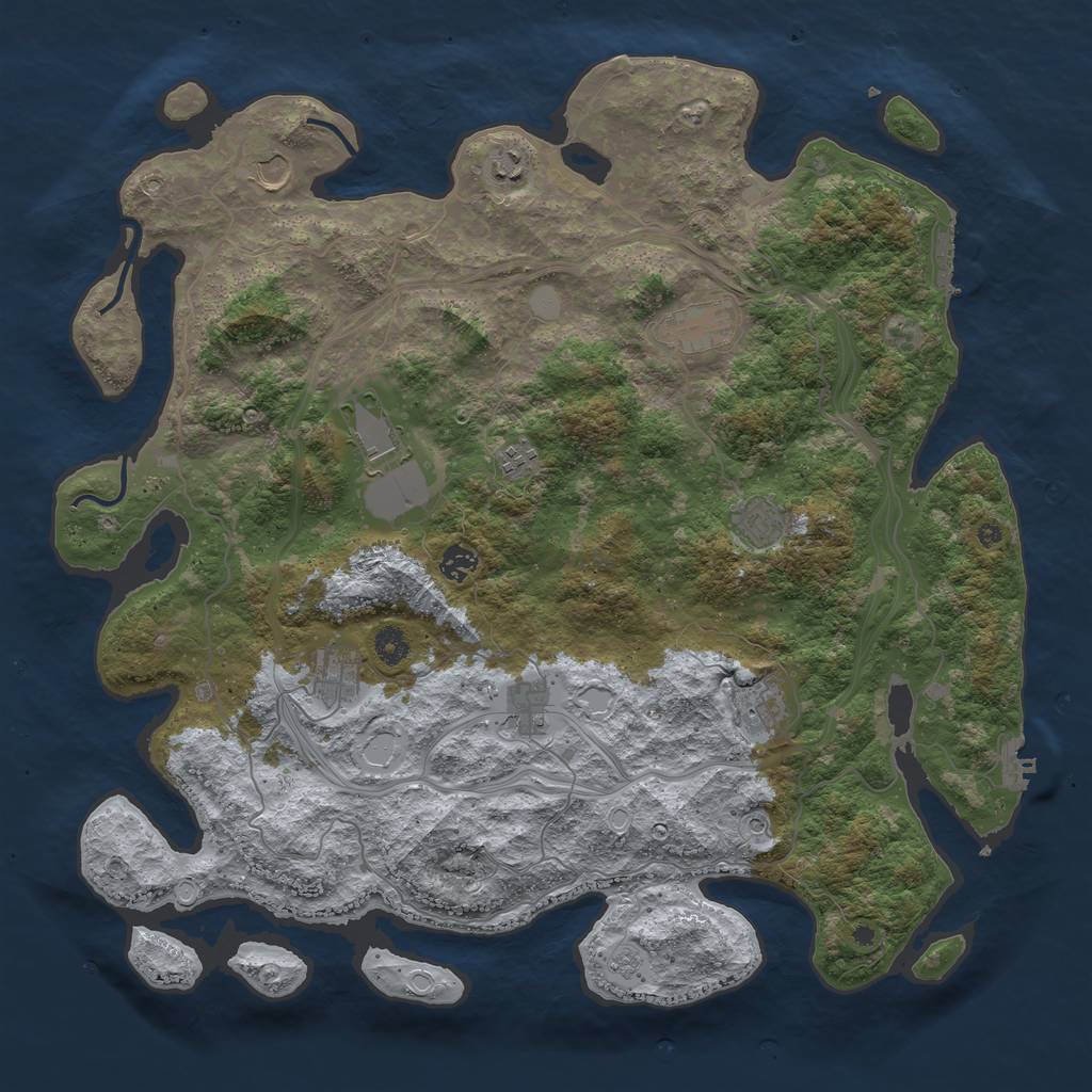 Rust Map: Procedural Map, Size: 4500, Seed: 309851635, 19 Monuments