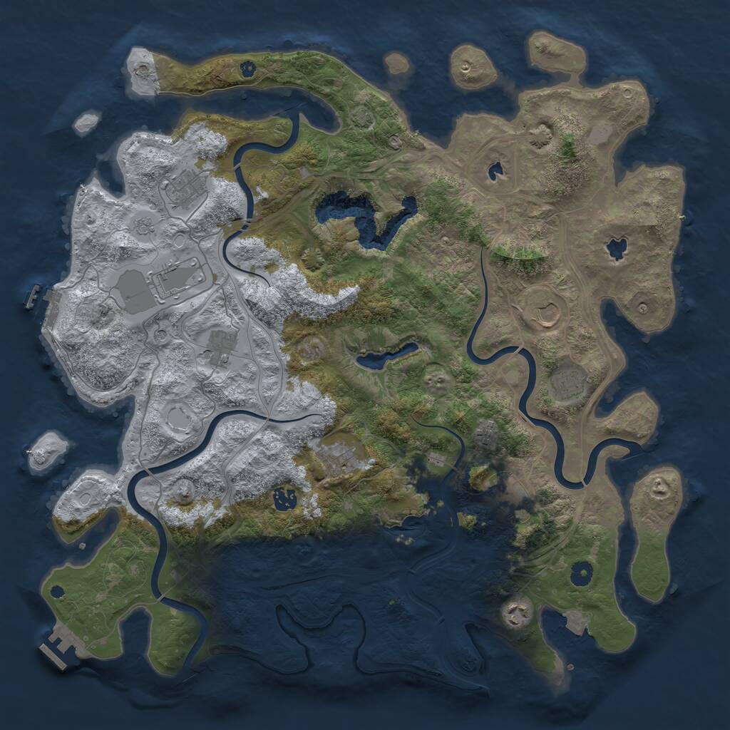 Rust Map: Procedural Map, Size: 4500, Seed: 5768981, 16 Monuments