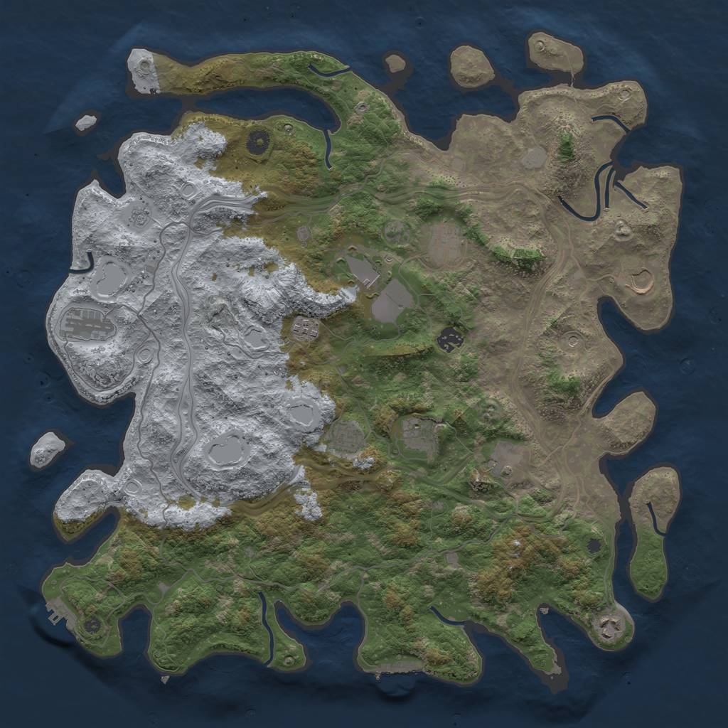 Rust Map: Procedural Map, Size: 4500, Seed: 5768981, 19 Monuments