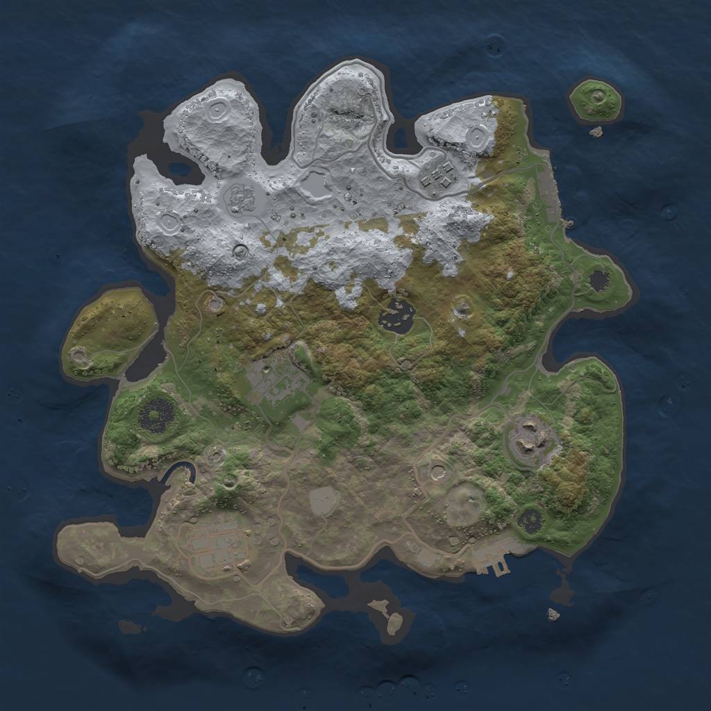 Rust Map: Procedural Map, Size: 3000, Seed: 451472496, 14 Monuments