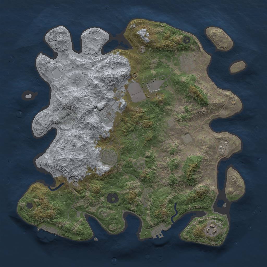 Rust Map: Procedural Map, Size: 3500, Seed: 796538174, 15 Monuments