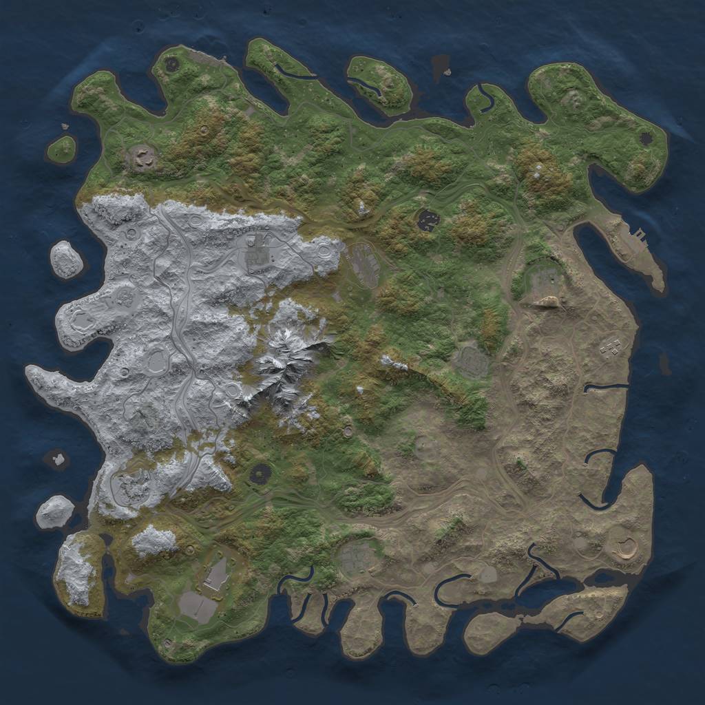Rust Map: Procedural Map, Size: 5000, Seed: 44520, 20 Monuments