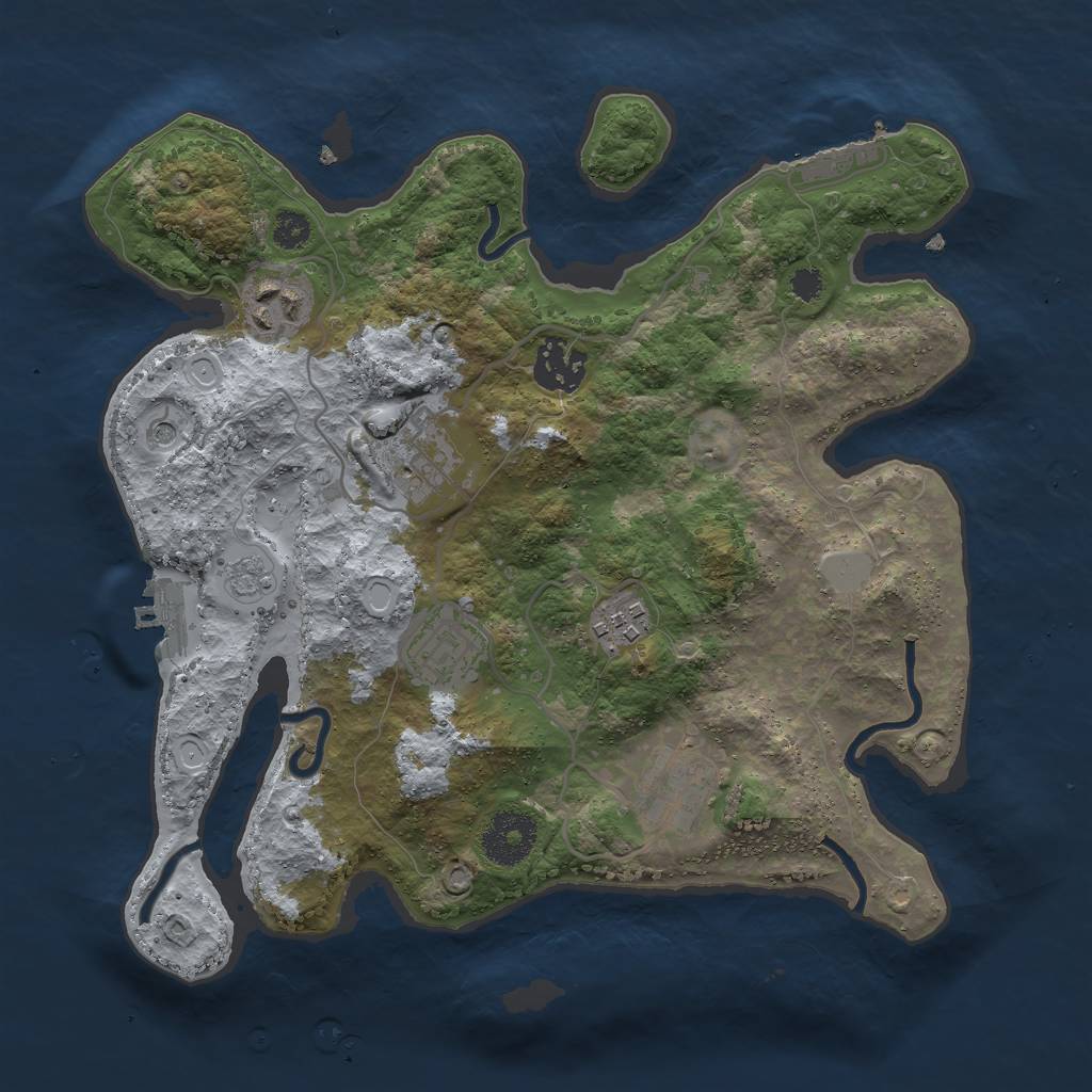 Rust Map: Procedural Map, Size: 3000, Seed: 1620614227, 15 Monuments