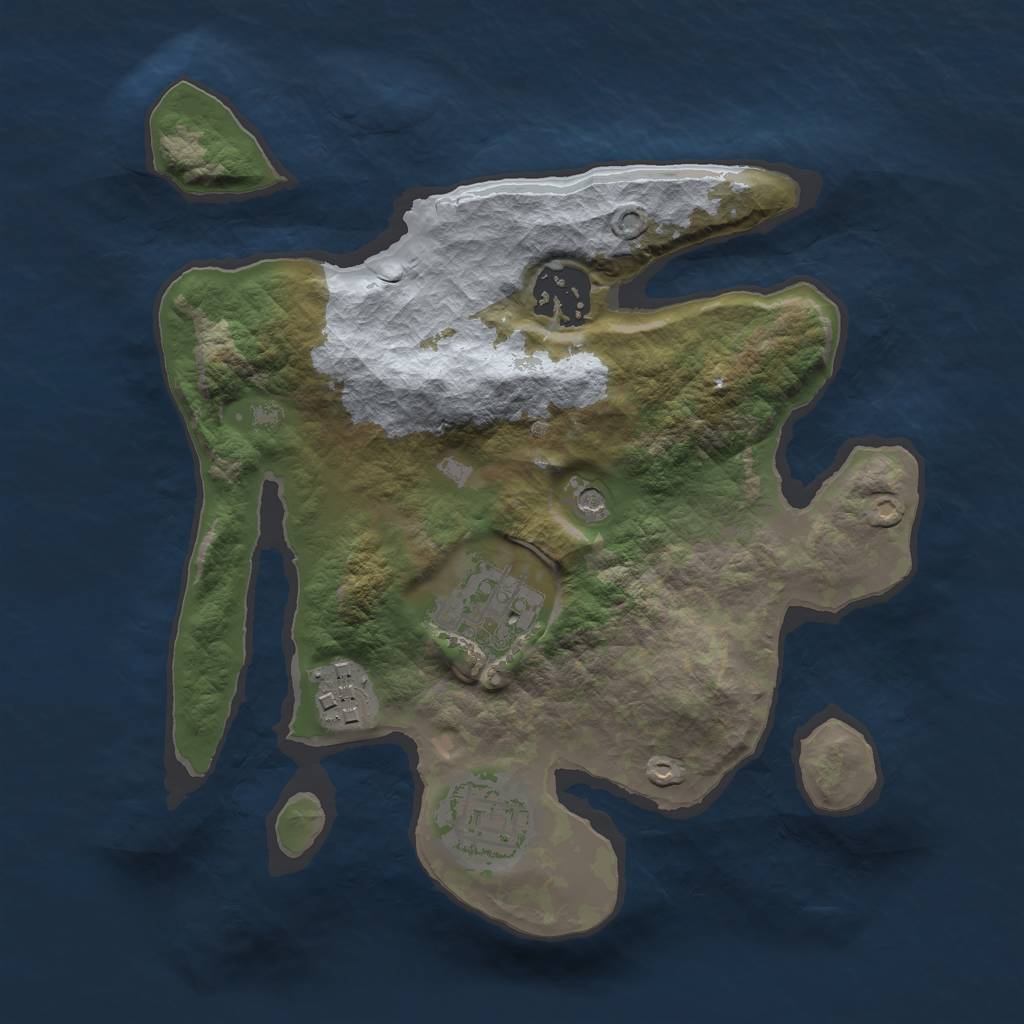 Rust Map: Barren, Size: 2500, Seed: 231231, 7 Monuments