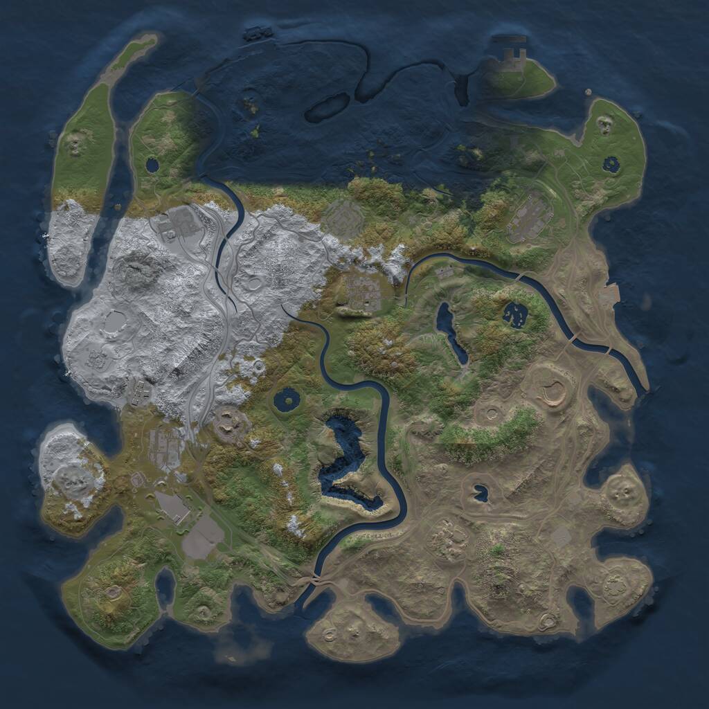 Rust Map: Procedural Map, Size: 4250, Seed: 424244102, 17 Monuments