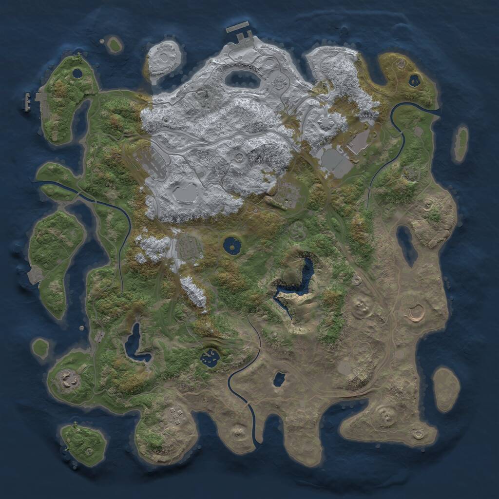 Rust Map: Procedural Map, Size: 4250, Seed: 1020303821, 14 Monuments
