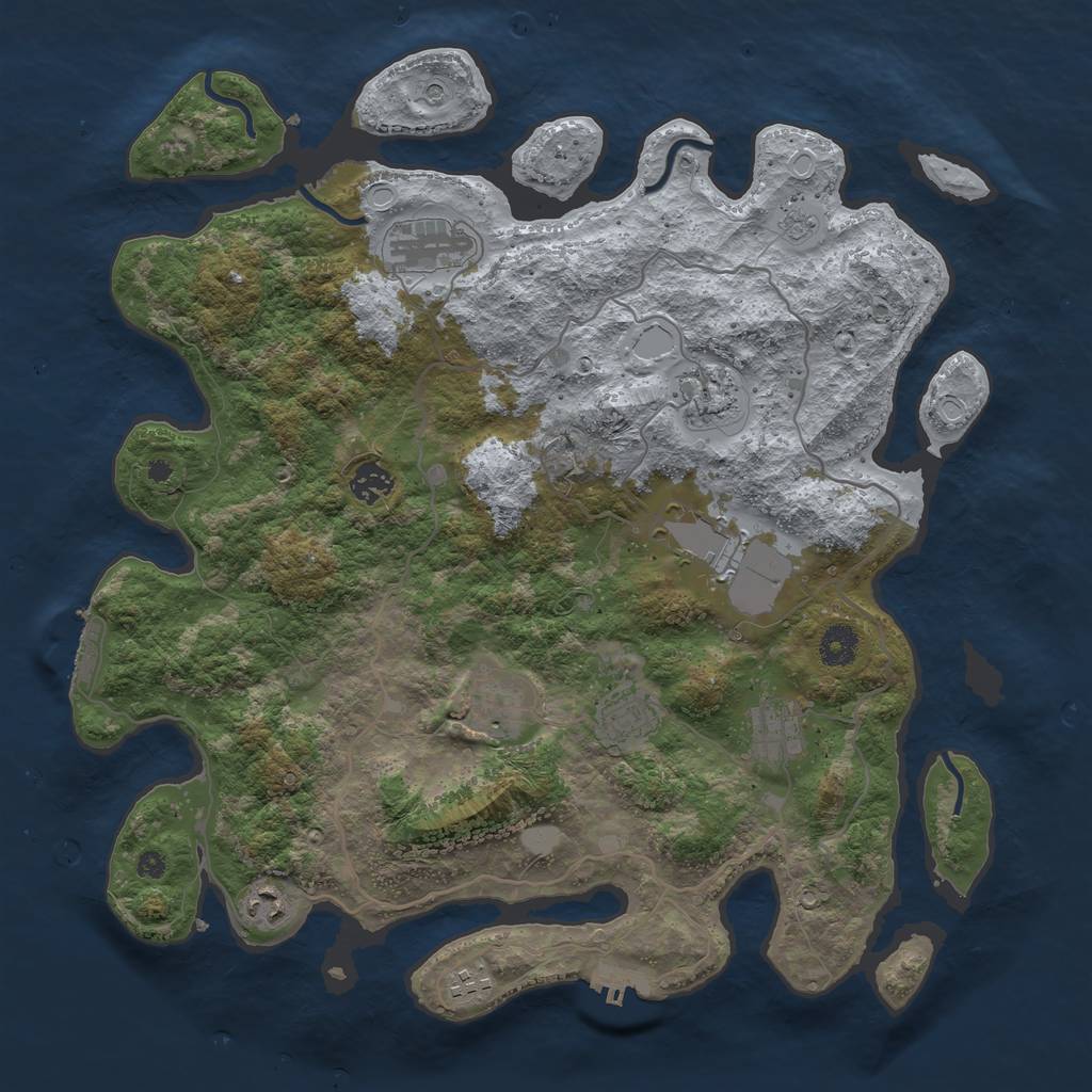 Rust Map: Procedural Map, Size: 4000, Seed: 797362353, 18 Monuments