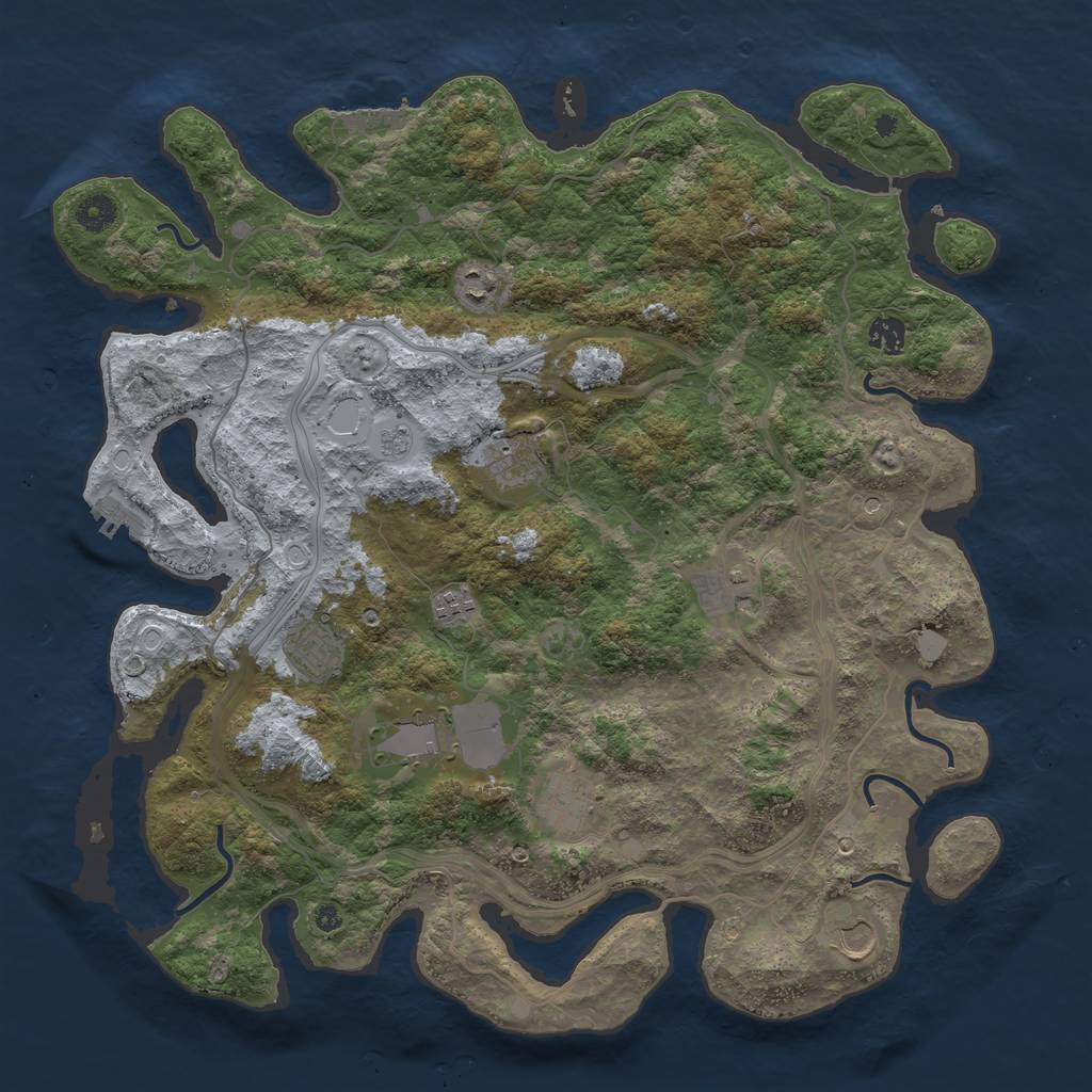 Rust Map: Procedural Map, Size: 4250, Seed: 48535, 18 Monuments