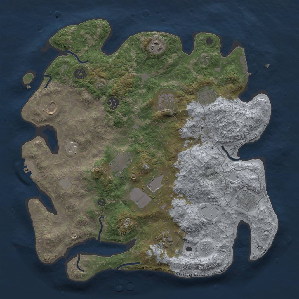 Rust Map: Procedural Map, Size: 3700, Seed: 561, 19 Monuments