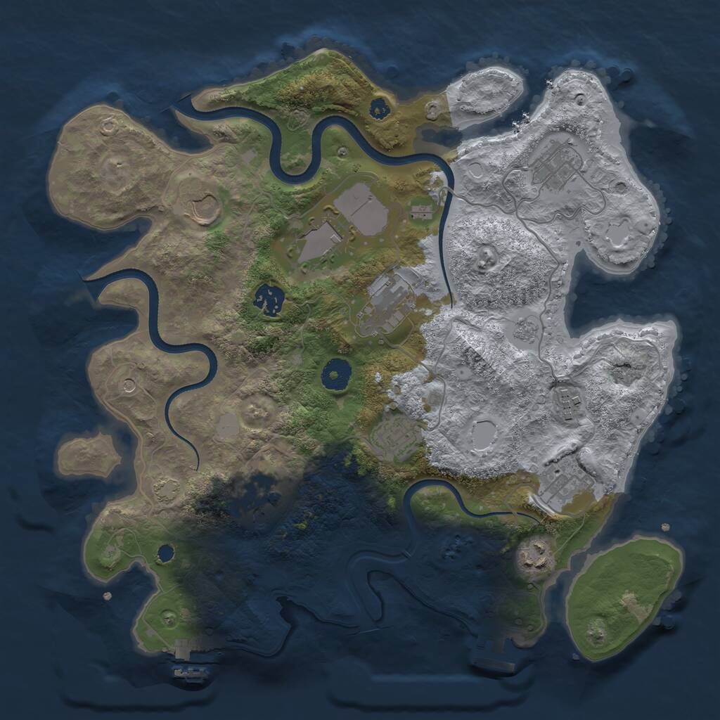 Rust Map: Procedural Map, Size: 3500, Seed: 3112022, 16 Monuments