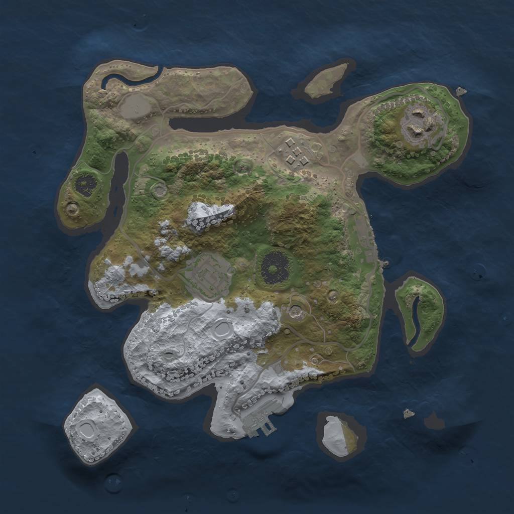 Rust Map: Procedural Map, Size: 2500, Seed: 72488599, 11 Monuments