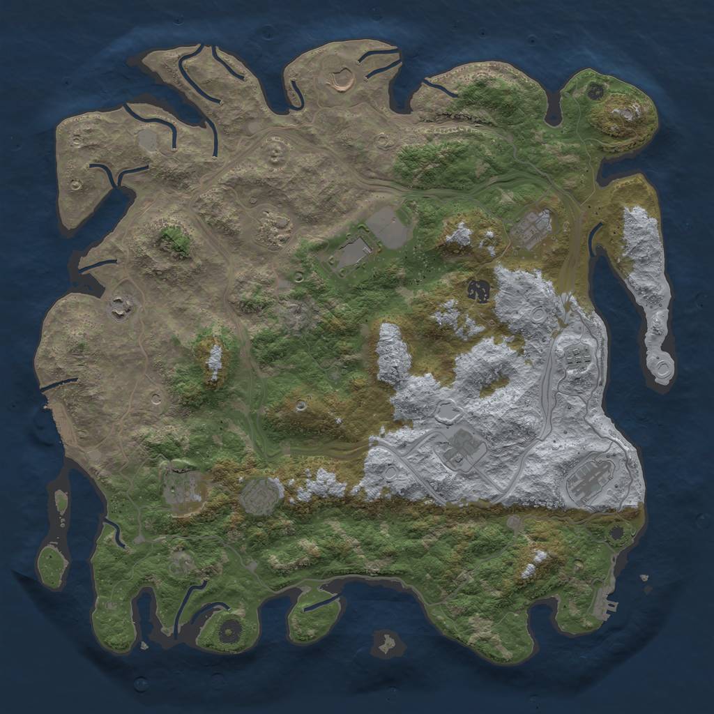 Rust Map: Procedural Map, Size: 4500, Seed: 2110714552, 19 Monuments