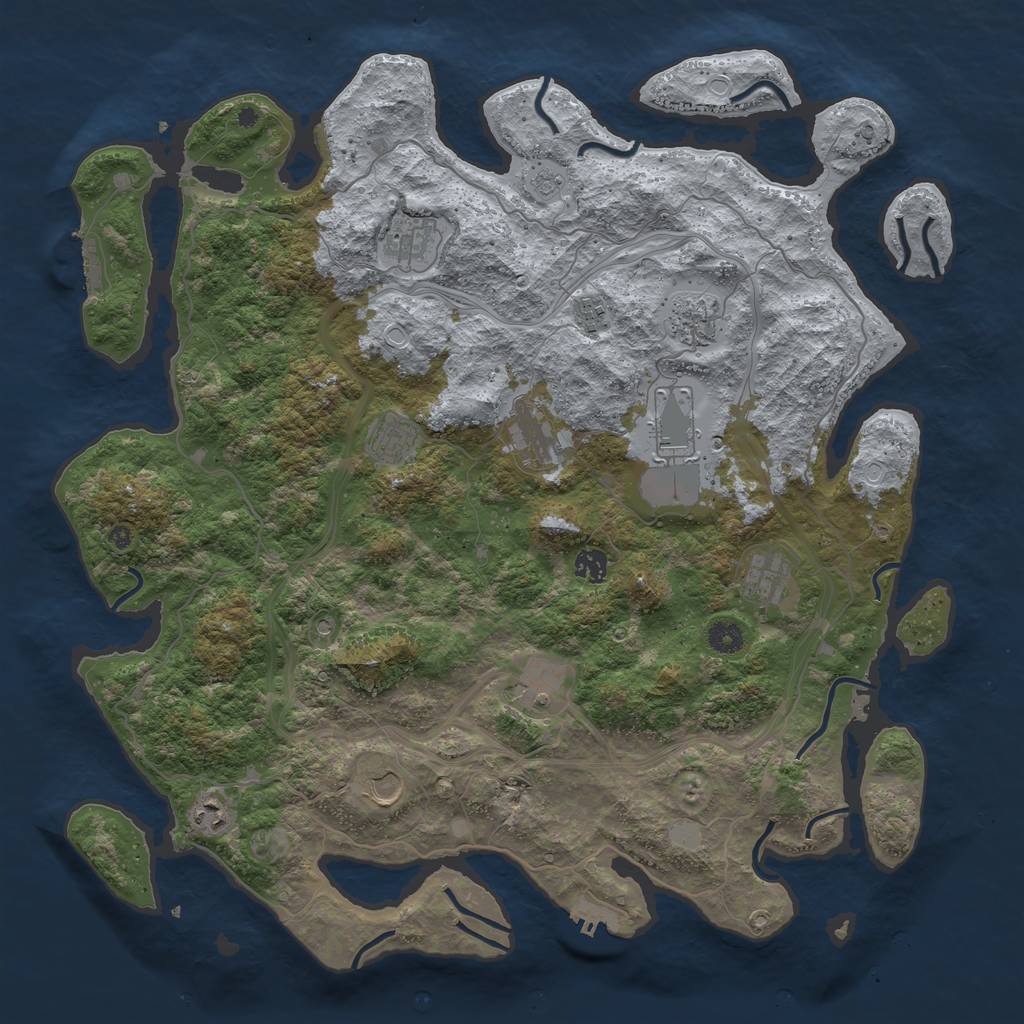 Rust Map: Procedural Map, Size: 4500, Seed: 1764911197, 20 Monuments