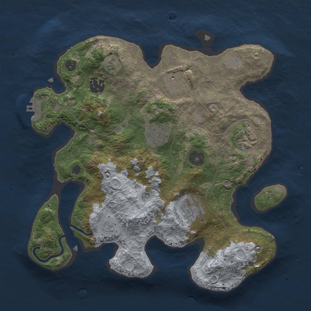 Rust Map: Procedural Map, Size: 3000, Seed: 71425, 13 Monuments