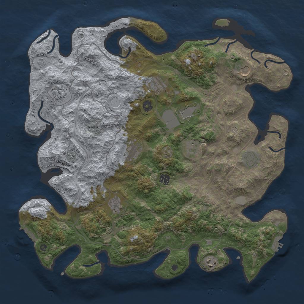 Rust Map: Procedural Map, Size: 4250, Seed: 1454406975, 20 Monuments