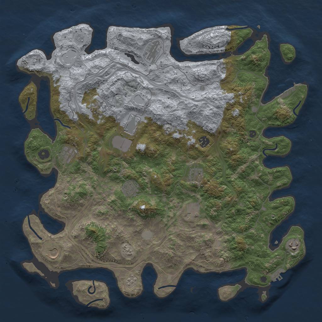 Rust Map: Procedural Map, Size: 4500, Seed: 948765, 20 Monuments
