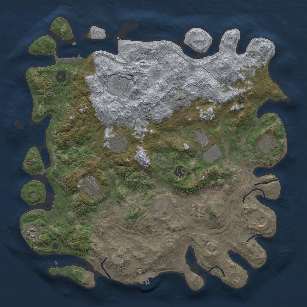 Rust Map: Procedural Map, Size: 4300, Seed: 1012376032, 20 Monuments