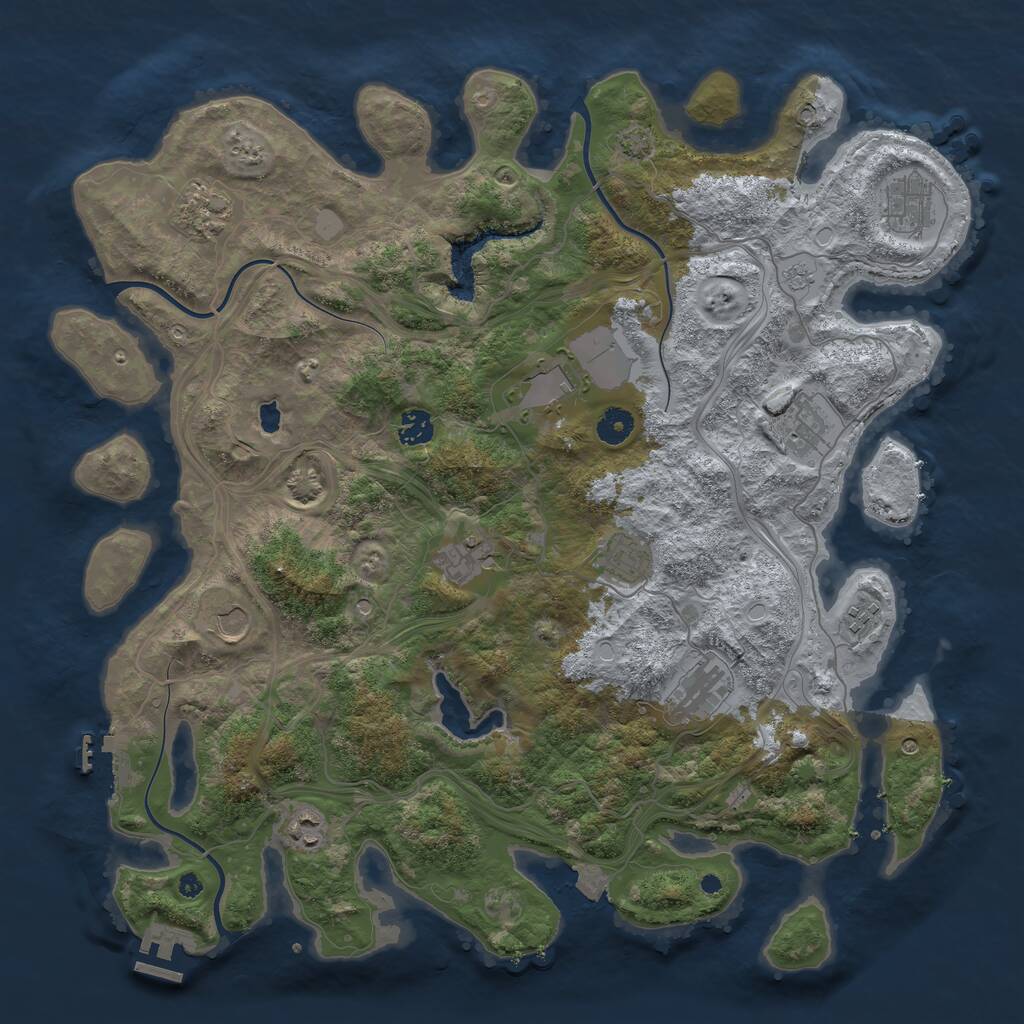 Rust Map: Procedural Map, Size: 4250, Seed: 145455, 17 Monuments