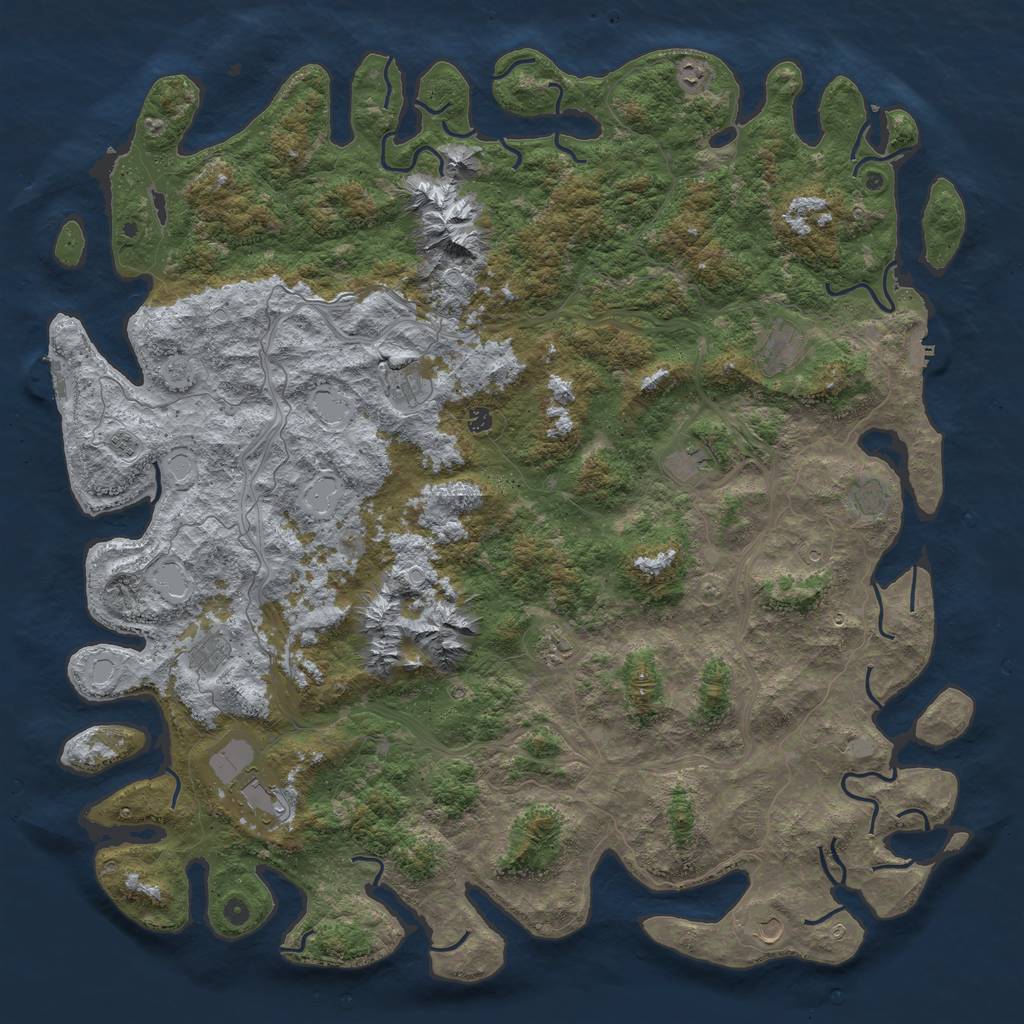 Rust Map: Procedural Map, Size: 6000, Seed: 3378529, 20 Monuments