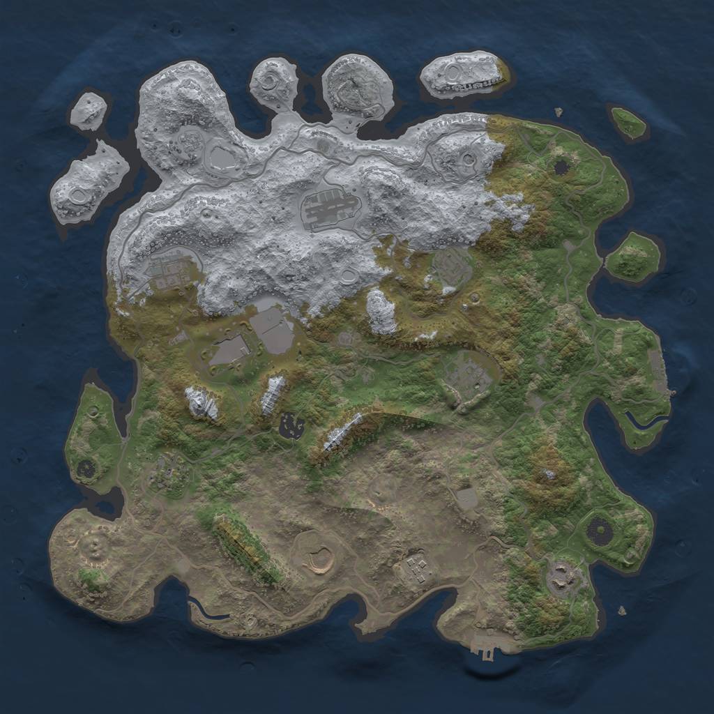 Rust Map: Procedural Map, Size: 4000, Seed: 440, 19 Monuments