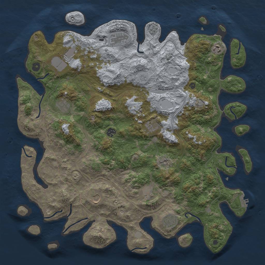 Rust Map: Procedural Map, Size: 4500, Seed: 507919692, 18 Monuments