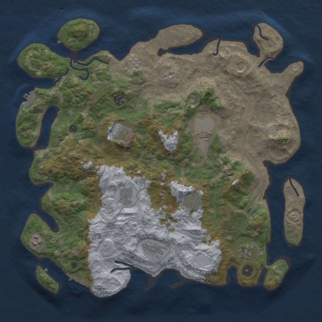 Rust Map: Procedural Map, Size: 4250, Seed: 1462522232, 19 Monuments