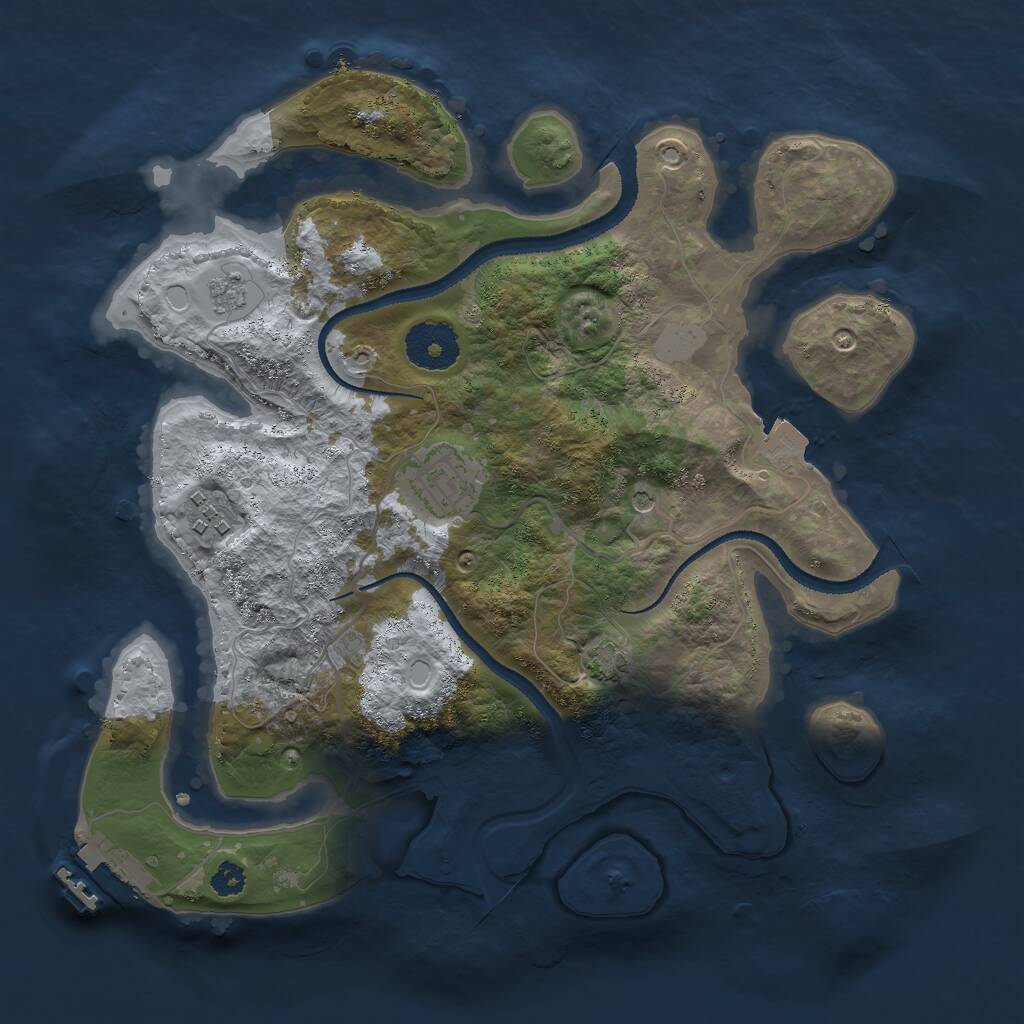 Rust Map: Procedural Map, Size: 3000, Seed: 235832158, 7 Monuments