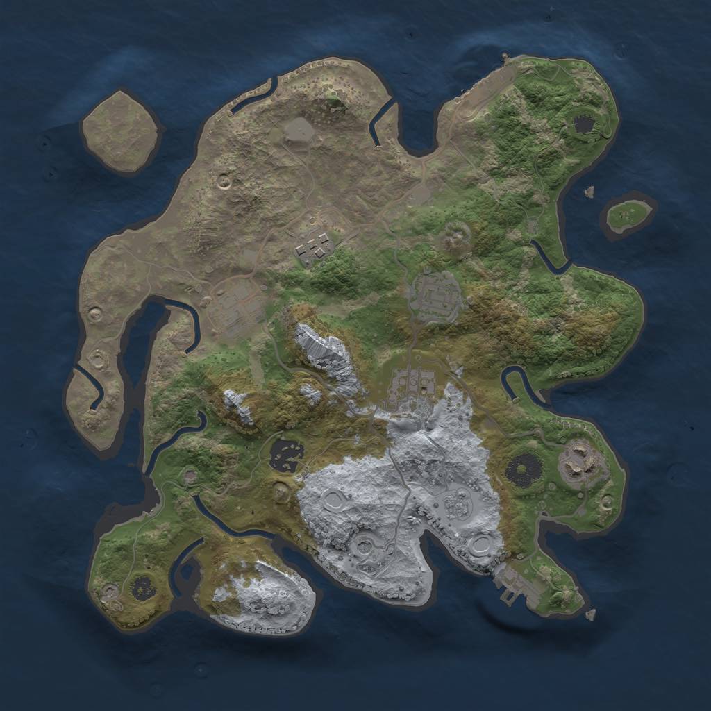 Rust Map: Procedural Map, Size: 3100, Seed: 558983073, 15 Monuments