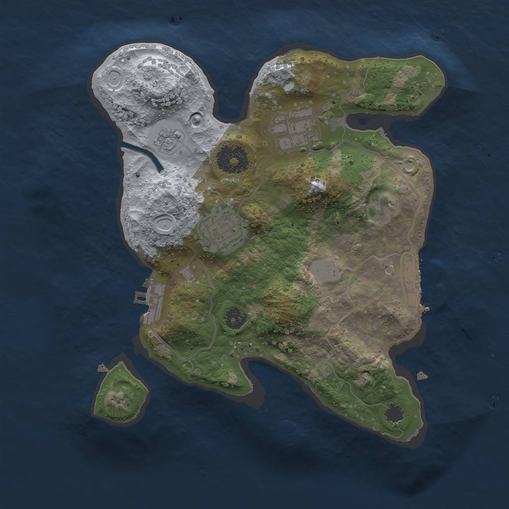 Rust Map: Procedural Map, Size: 2500, Seed: 234234, 10 Monuments