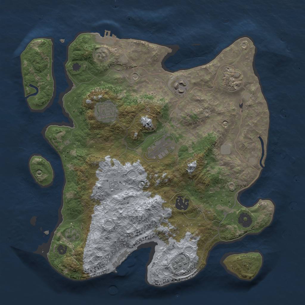 Rust Map: Procedural Map, Size: 3250, Seed: 19243, 15 Monuments