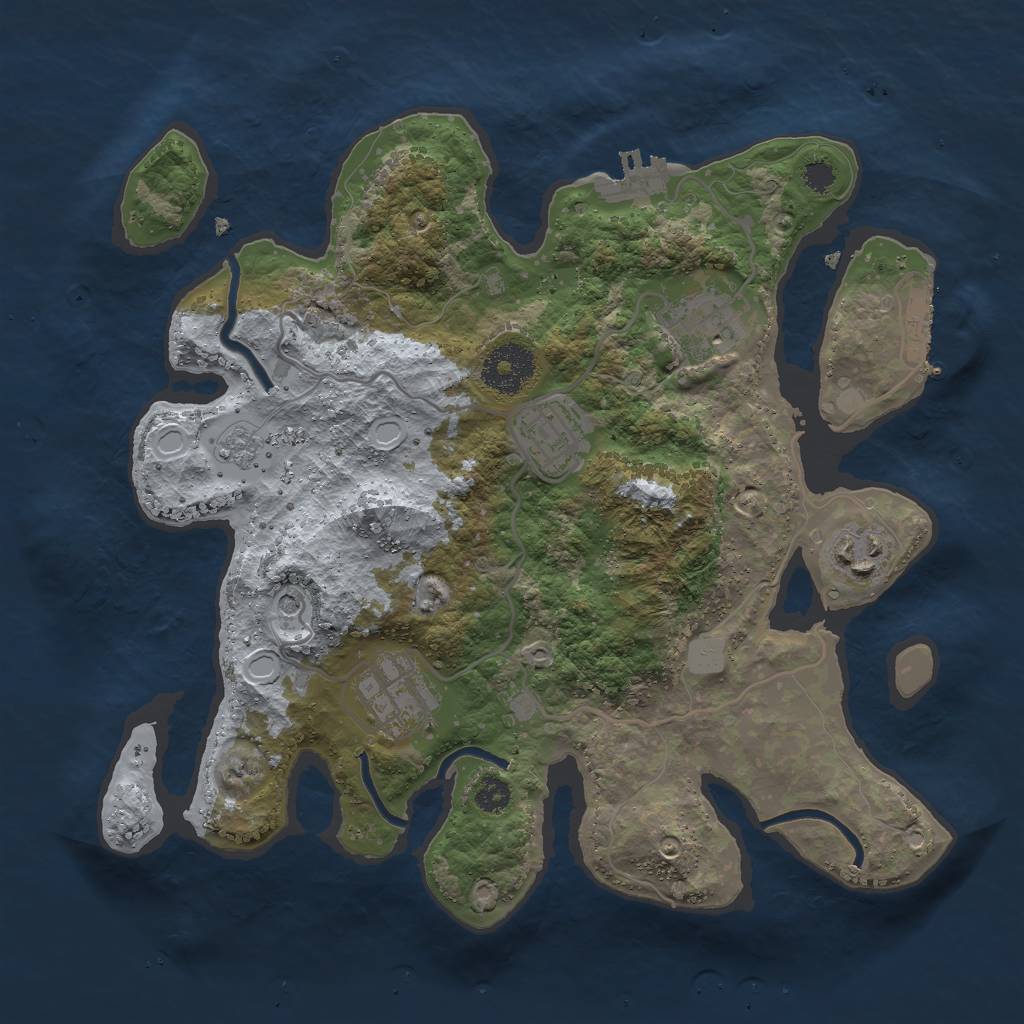 Rust Map: Procedural Map, Size: 3000, Seed: 1213, 13 Monuments