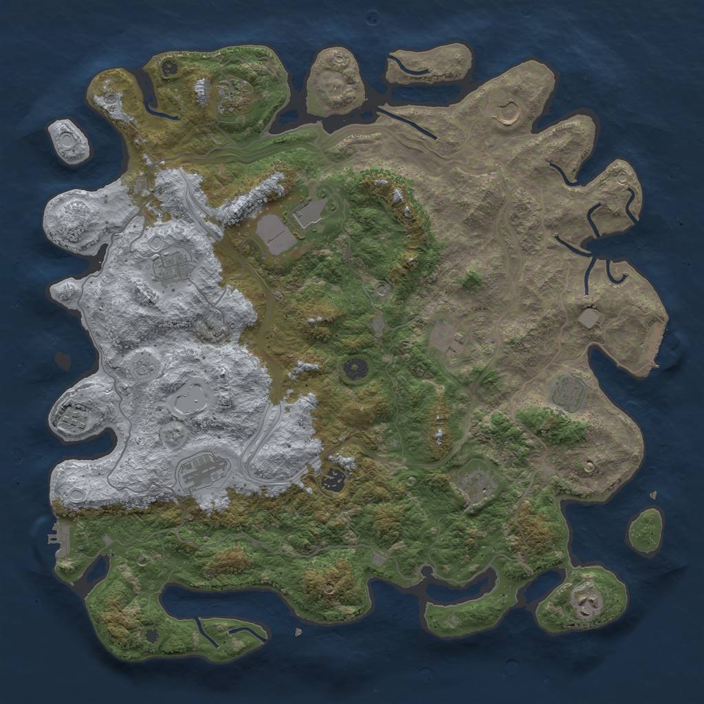 Rust Map: Procedural Map, Size: 4500, Seed: 617071021, 20 Monuments