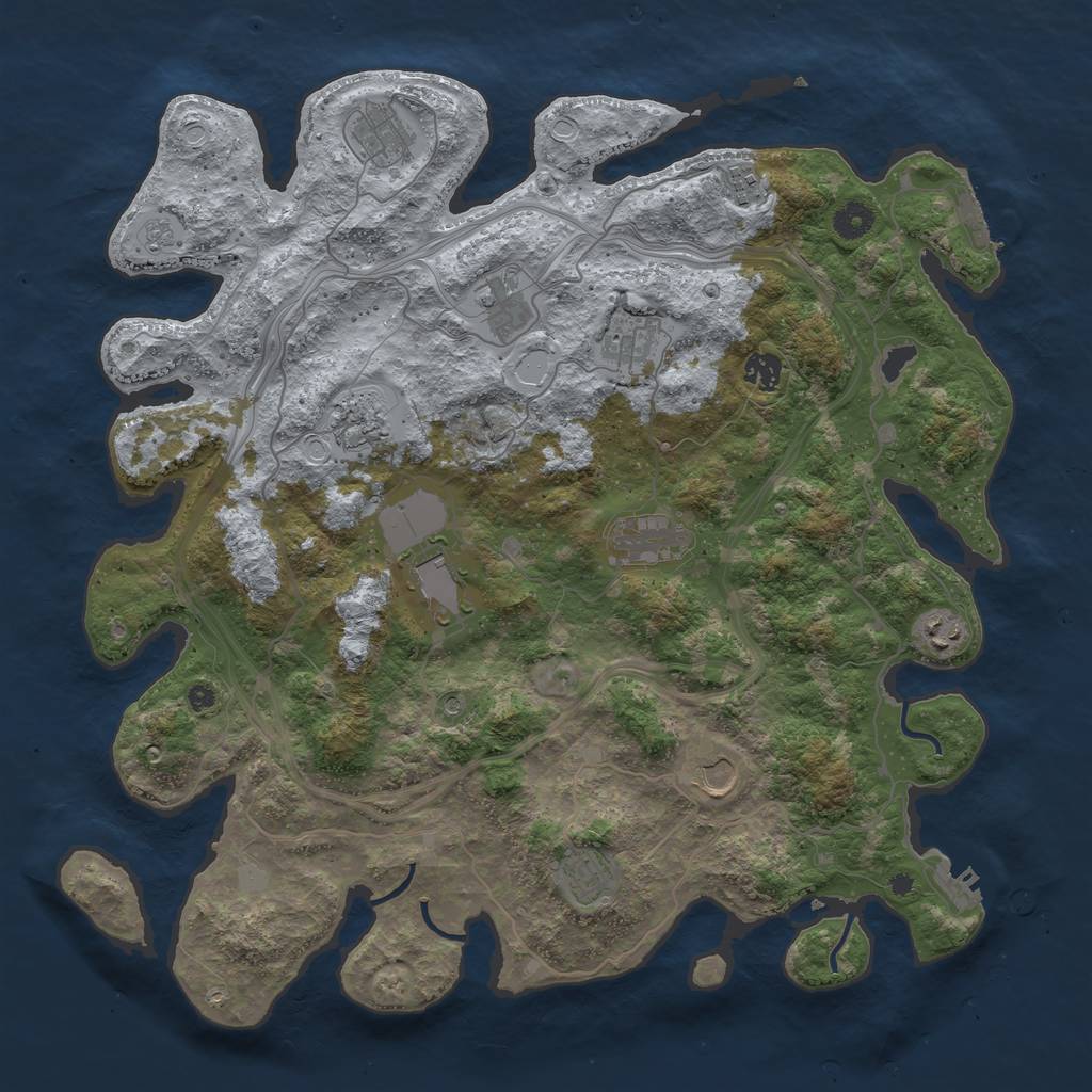 Rust Map: Procedural Map, Size: 4250, Seed: 2036208140, 20 Monuments