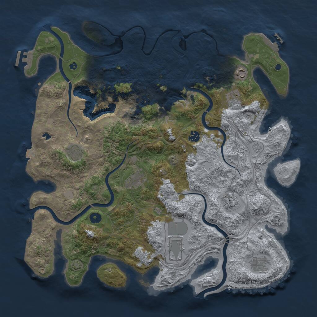 Rust Map: Procedural Map, Size: 4250, Seed: 1693390450, 15 Monuments
