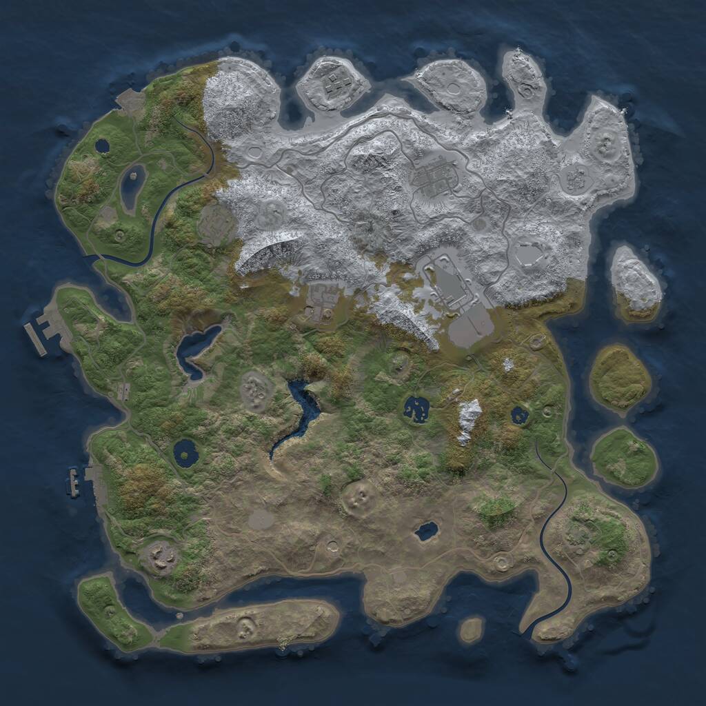 Rust Map: Procedural Map, Size: 4000, Seed: 76914, 13 Monuments