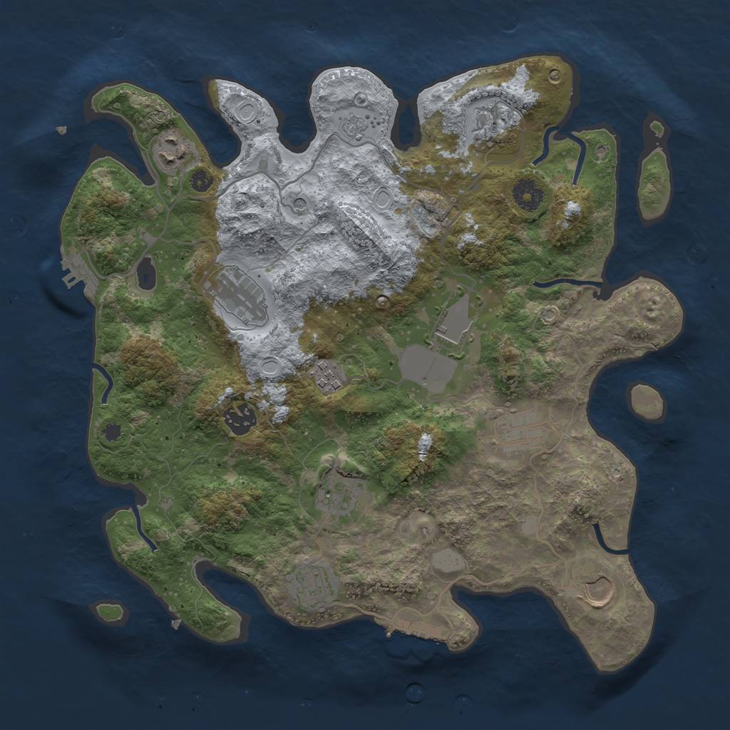 Rust Map: Procedural Map, Size: 3500, Seed: 521828659, 19 Monuments