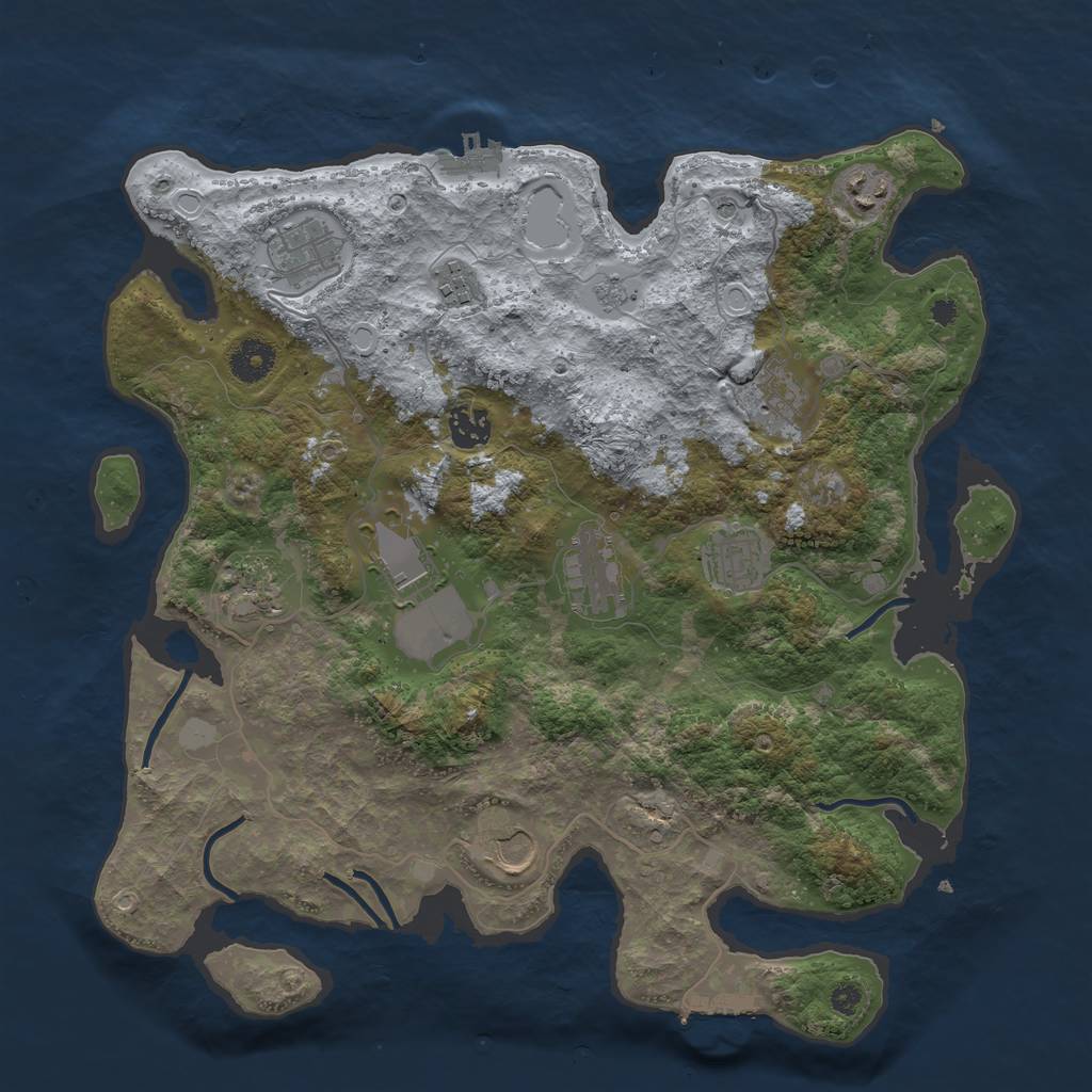 Rust Map: Procedural Map, Size: 3750, Seed: 31122, 19 Monuments